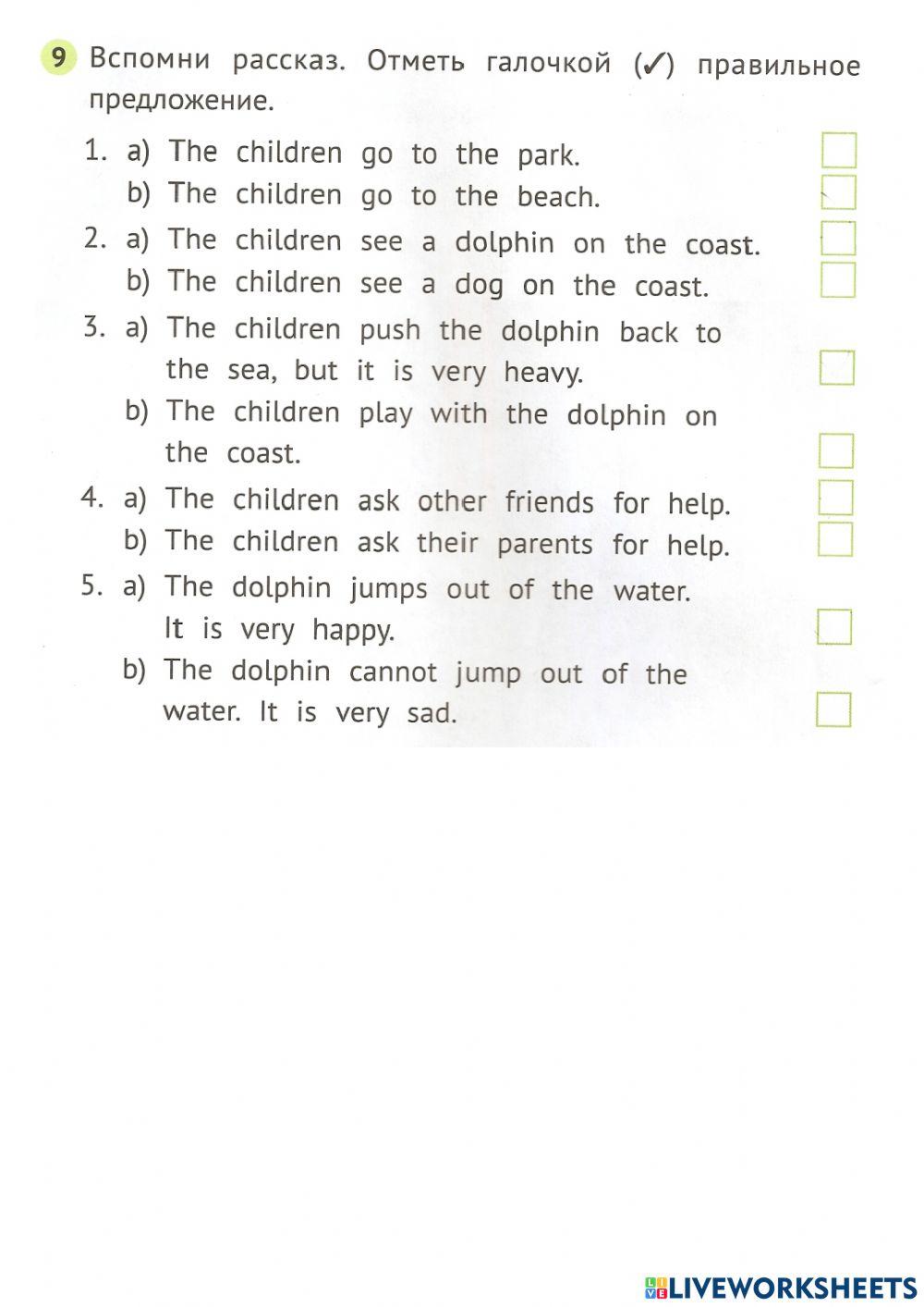 A Dolphin работа по тексту