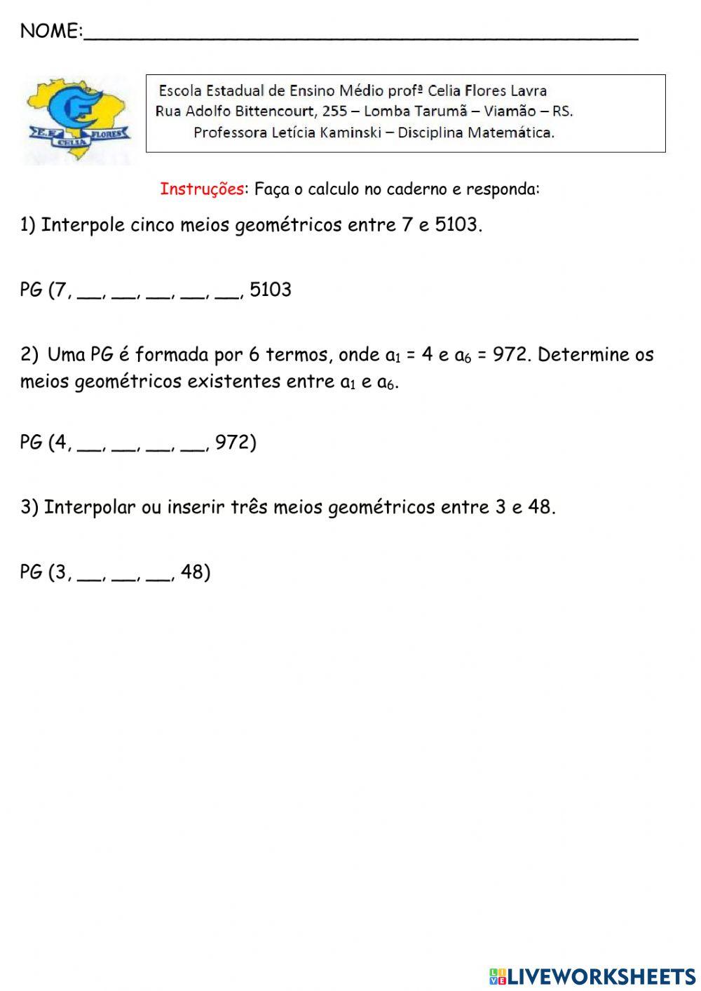 Progressão Geométrica