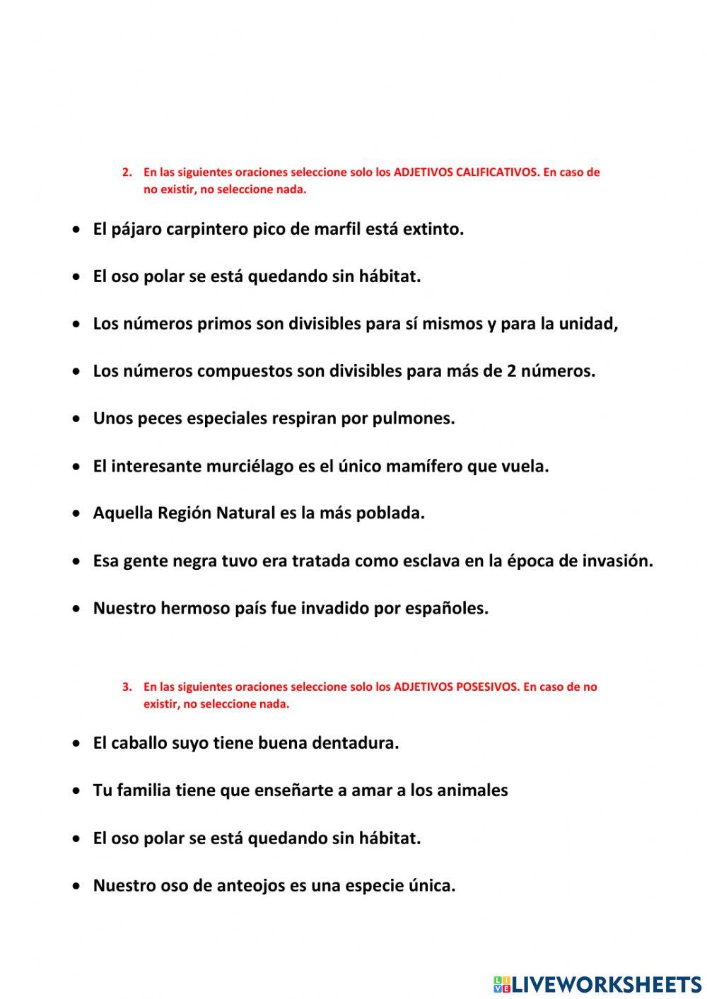 Modificadores del sujeto