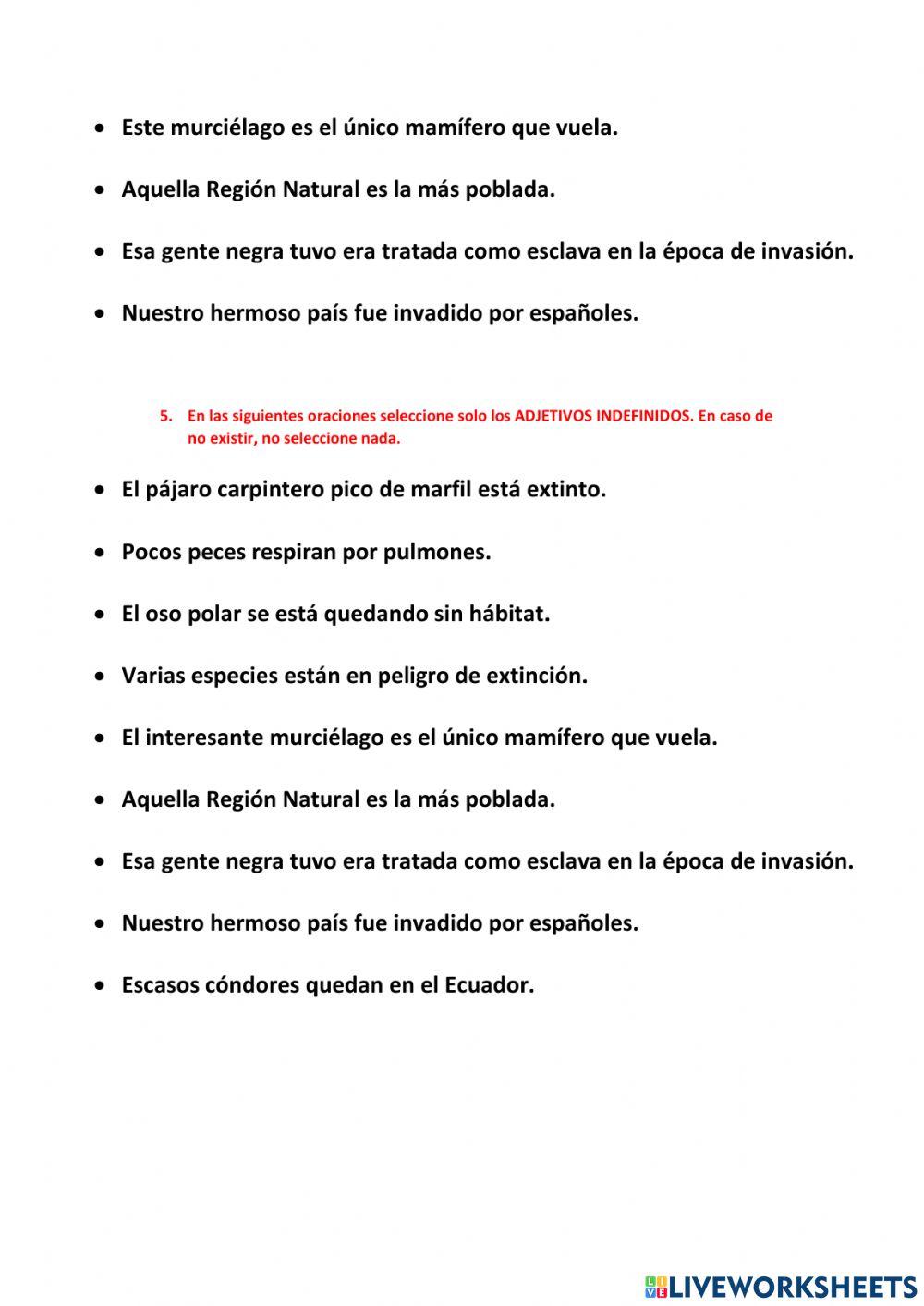 Modificadores del sujeto