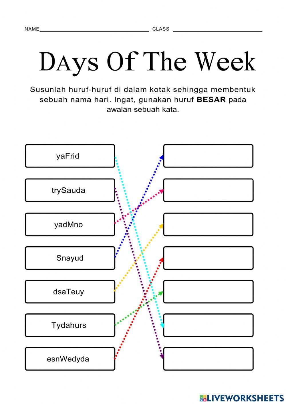 Days of the week and have-has