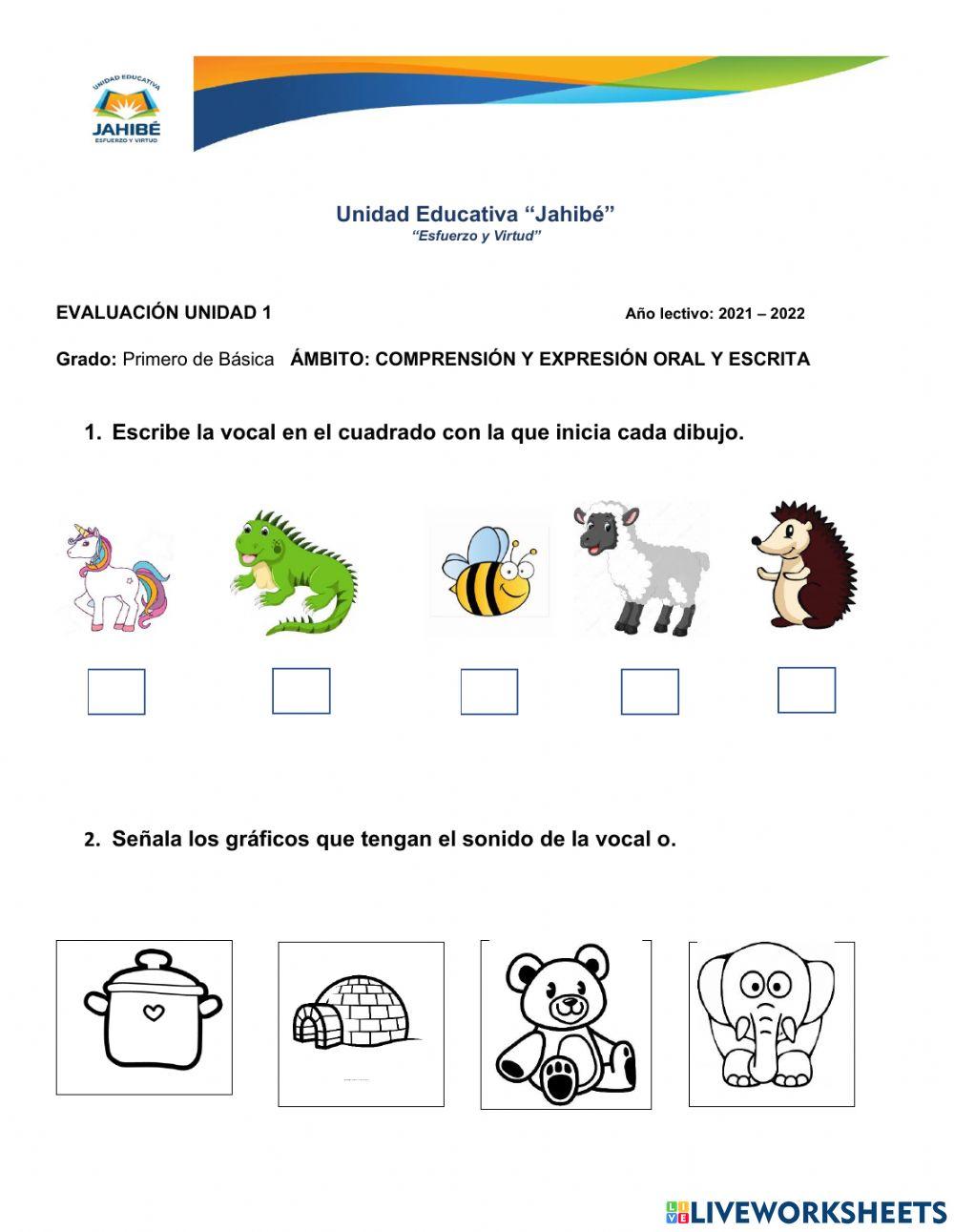Unidad 1 Lengua evaluación