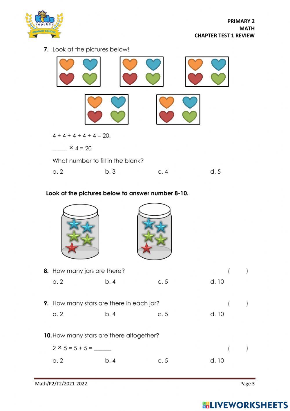 Math Chapter Review 1
