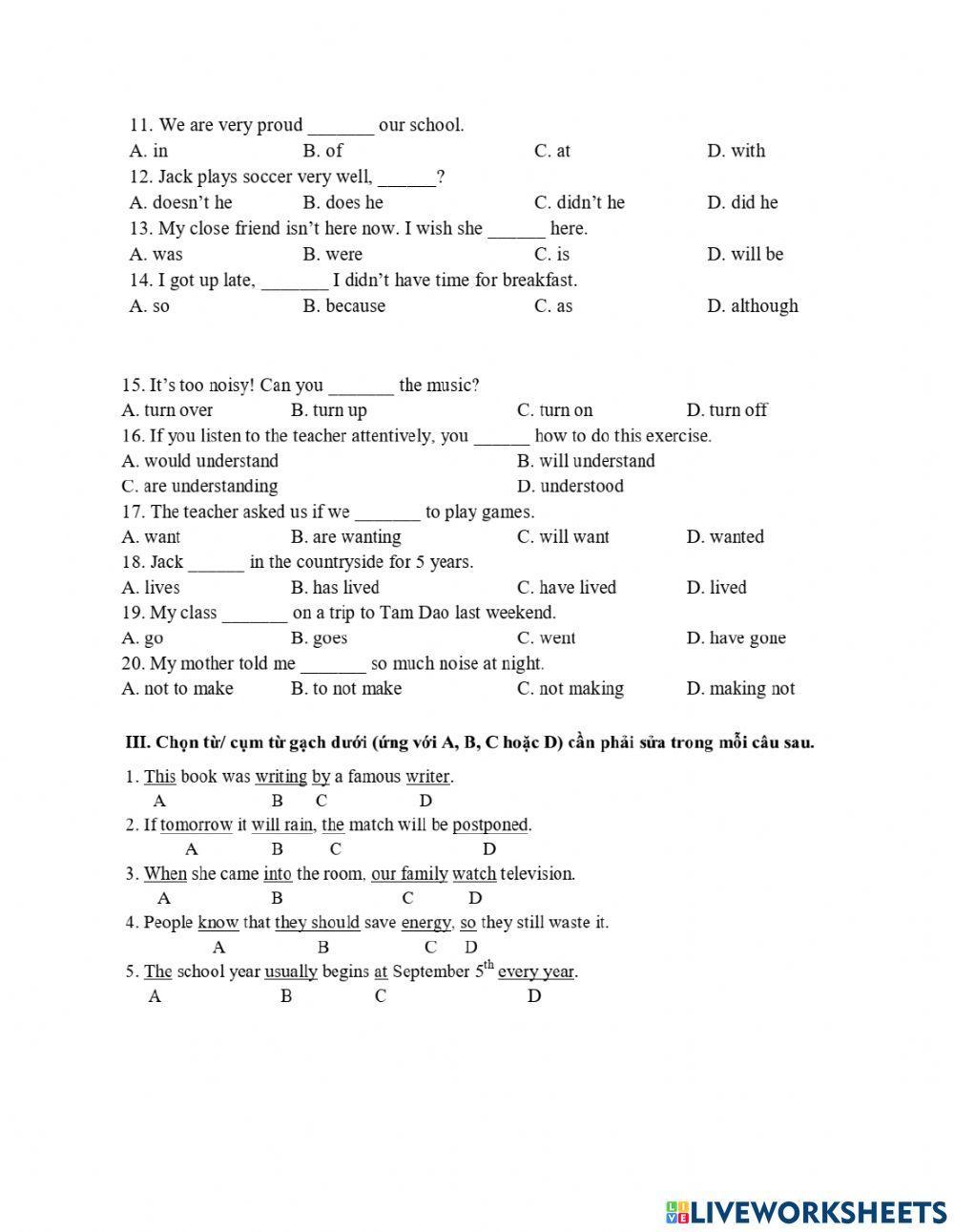 Đề thi thử vào 10