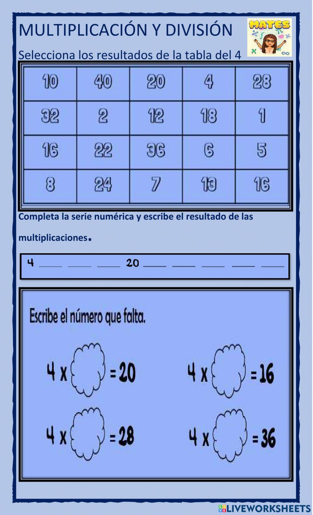 Divisiones y multiplicaciones