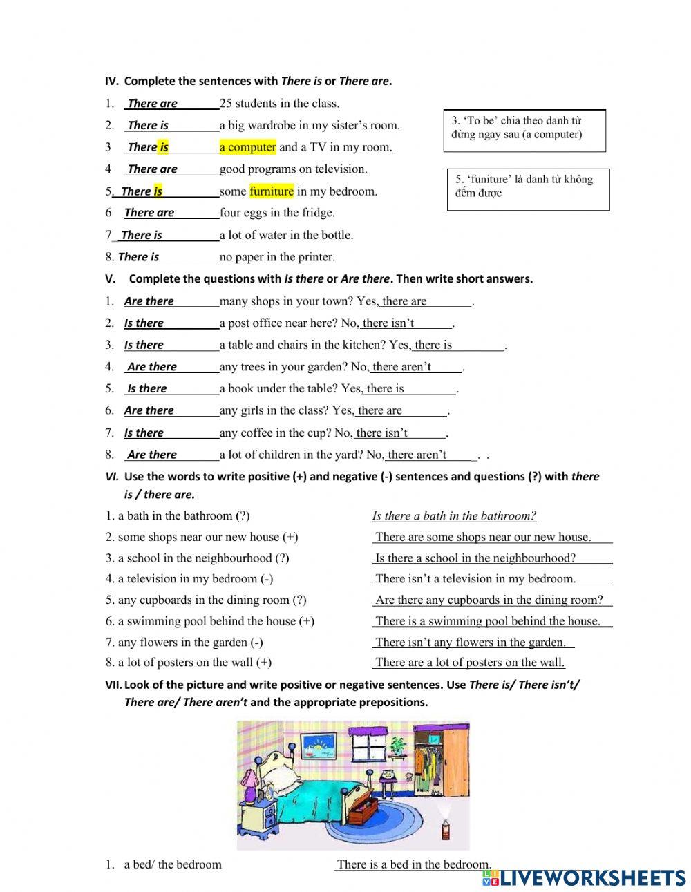 MLH6 - Unit 2 - My house - Đáp án