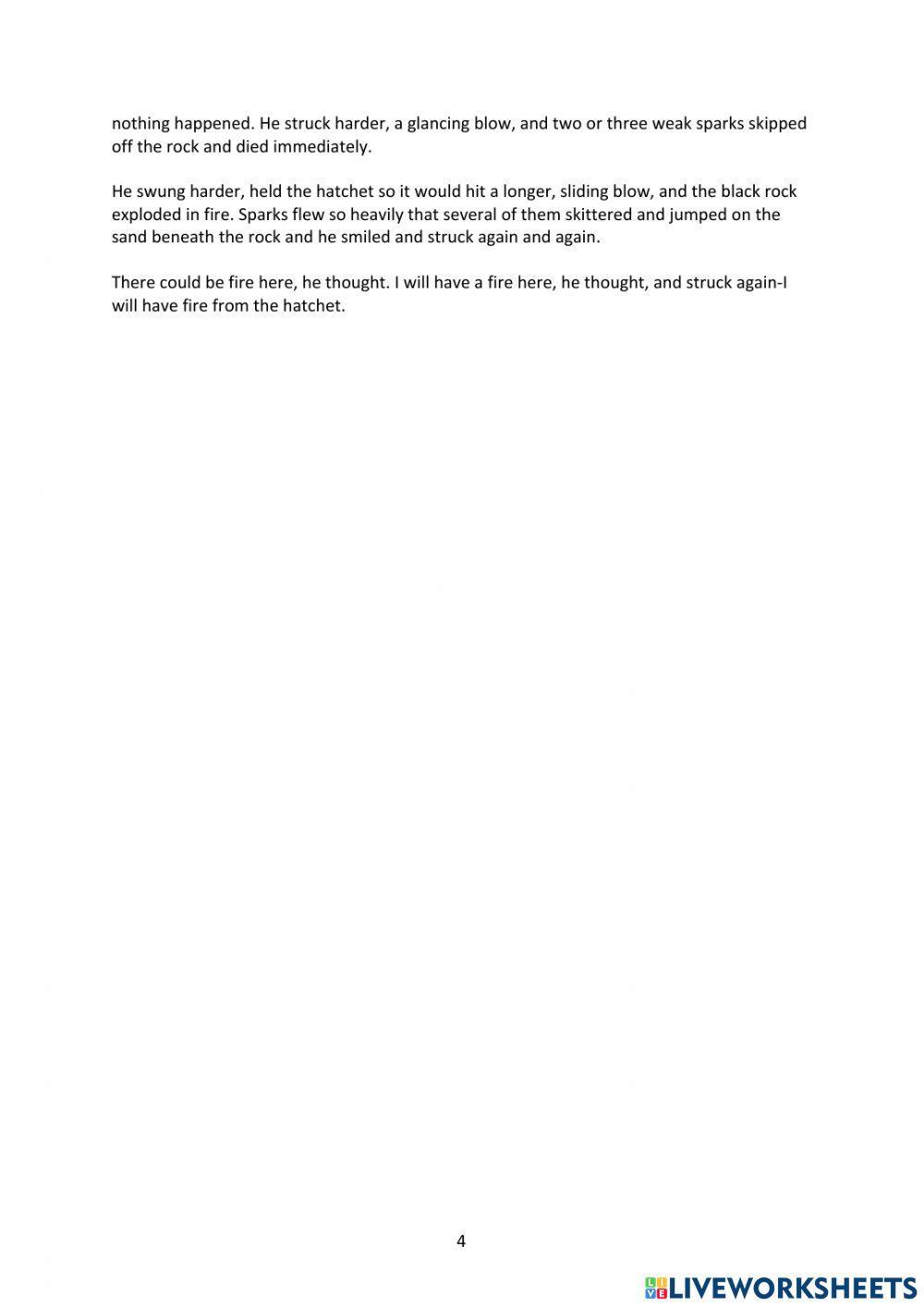 Hatchet Chapter 8 questions