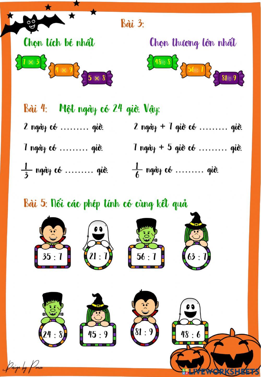 Toán lớp 3 - Ôn tập cuối tuần 7