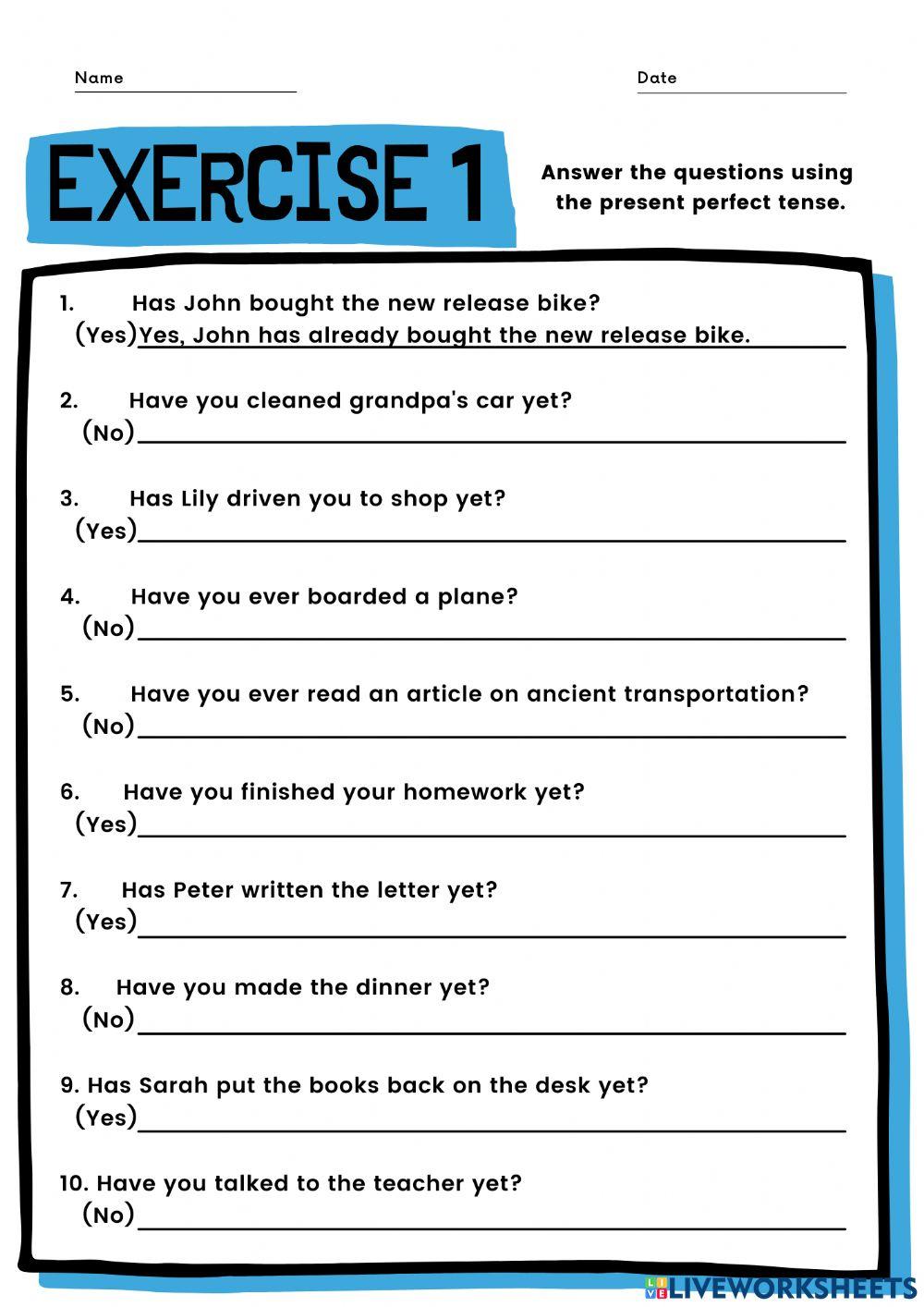 Present Perfect Tense