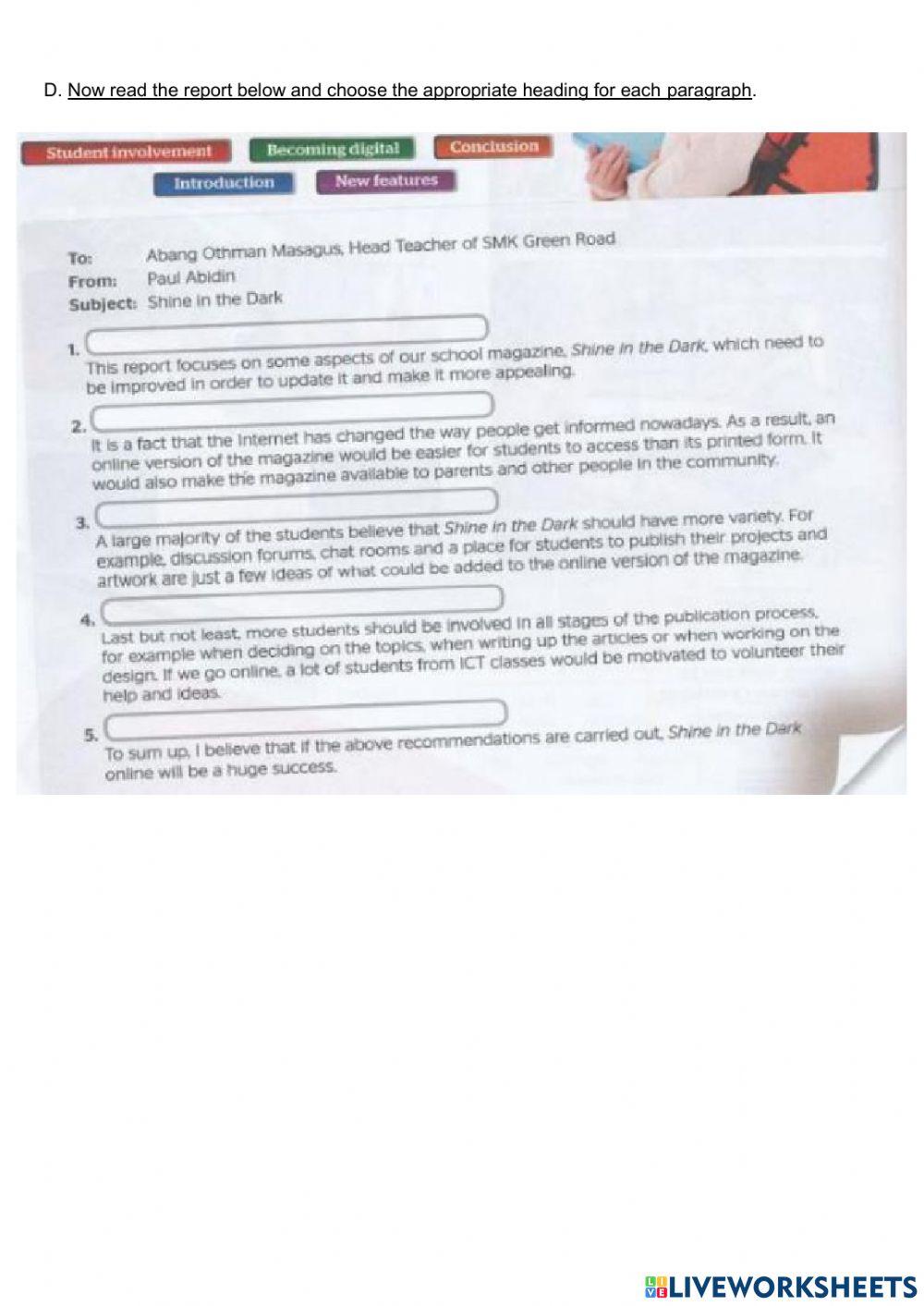 LESSON 105 UNIT 8b Writing a Report