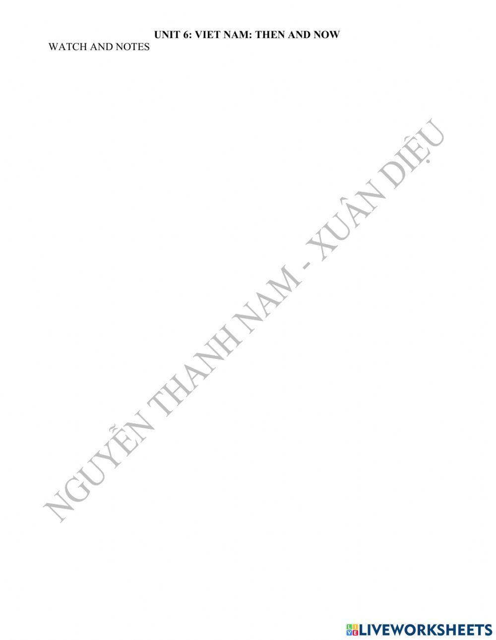 Unit 6: viet nam: then and now