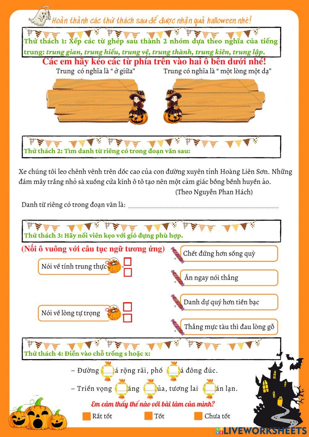 Phiếu bài tập cuối tuần Tiếng Việt - Tuần 6