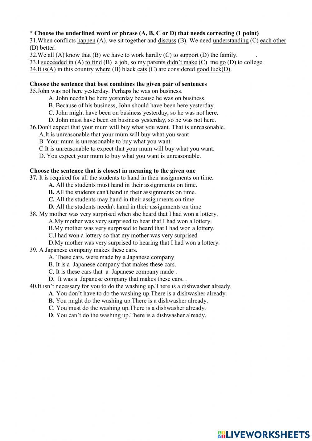 Gr11- the first mid-term test