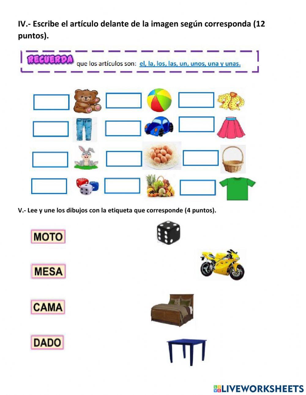 Prueba de lenguaje 1ro