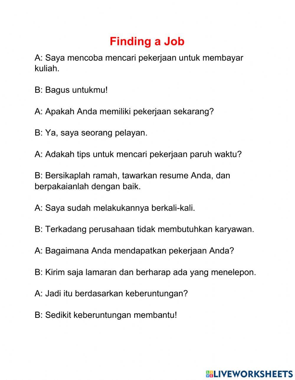 Speaking exercise 30th October