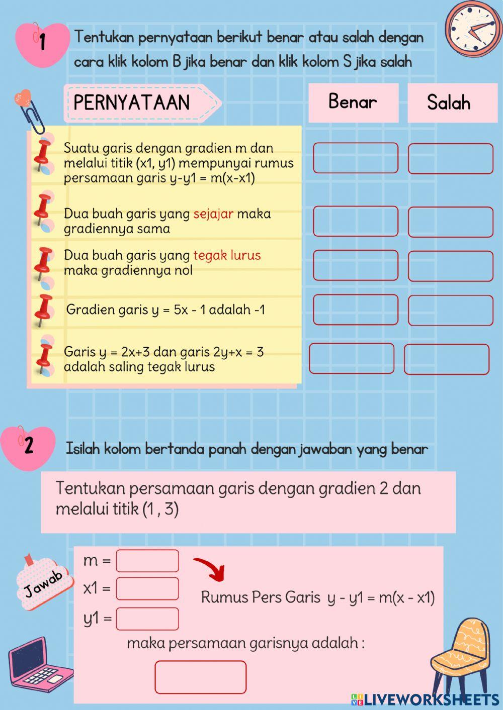 Menyusun Persamaan Garis