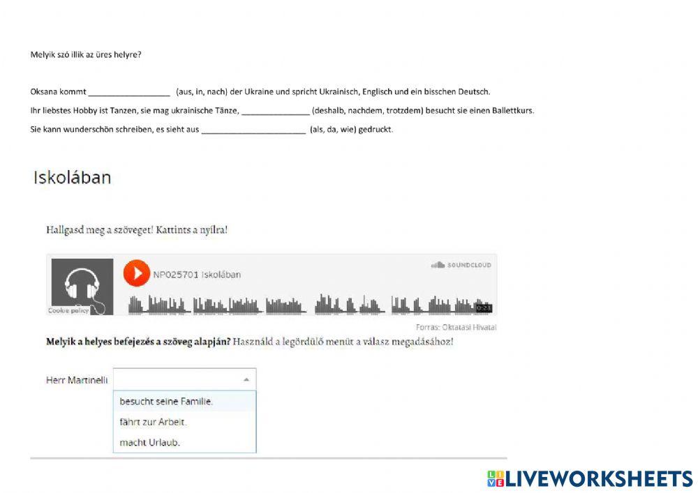 Nyelvi mérés gyakorlás - német 8.