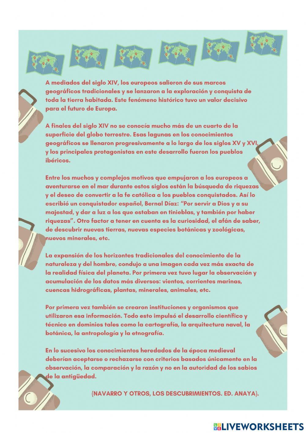 Ficha de comprensión lectora