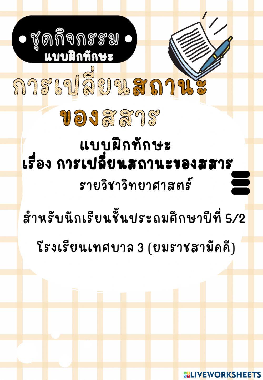 วิจัย   1การเปลี่ยนสถานะของสสาร