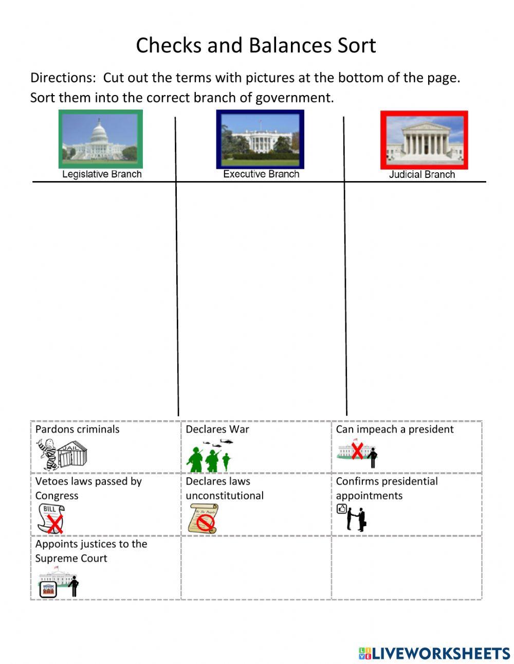 Unit 4B Checks and Balances Sort w Pictures