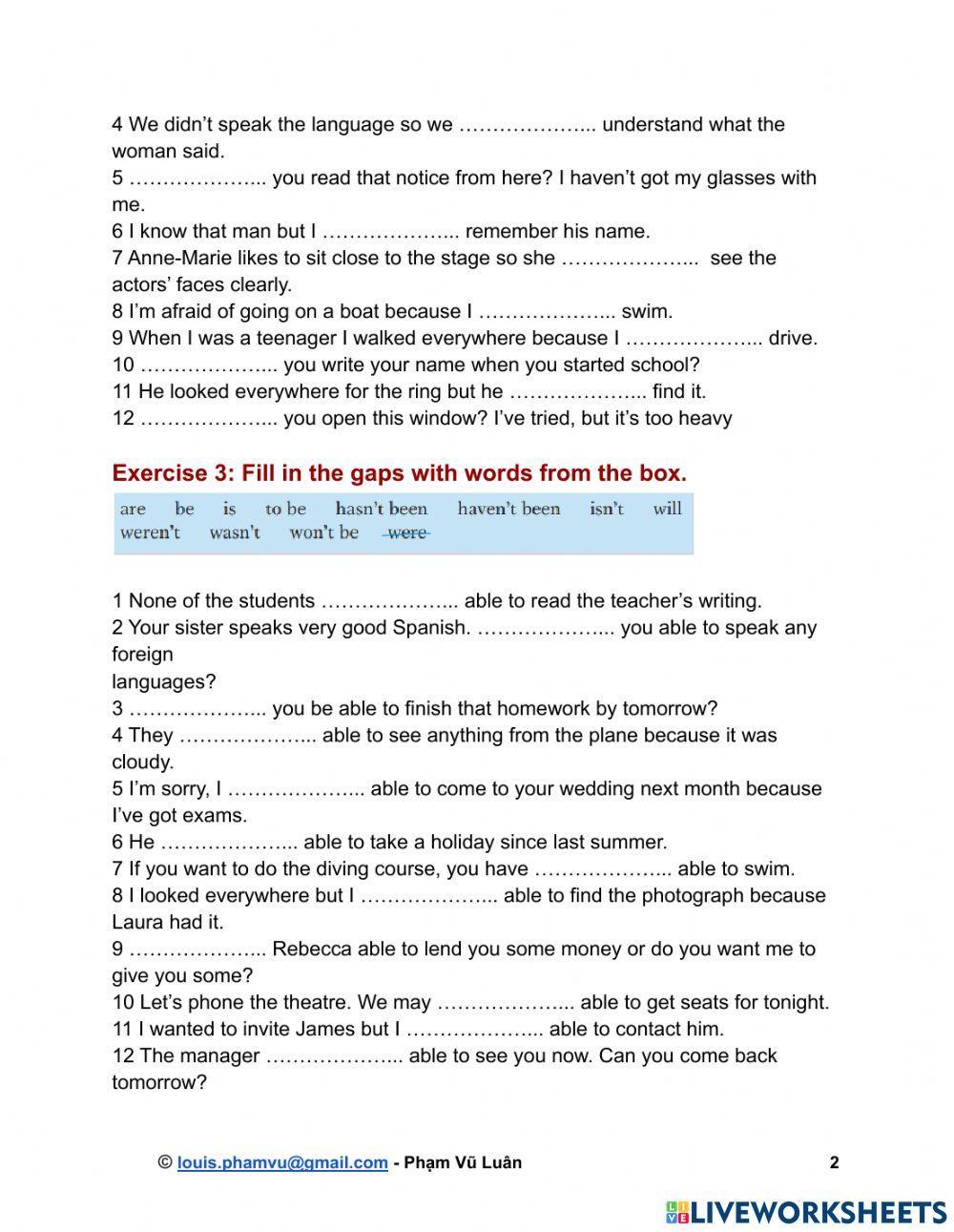 Modals 3: certainty and possibility- ability certainty and possibility- ability (Practice)