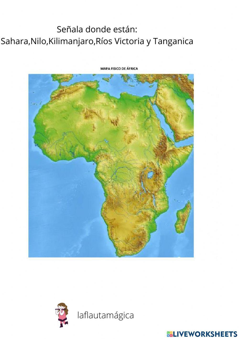 MAPA FÍSICO DE ÁFRICA