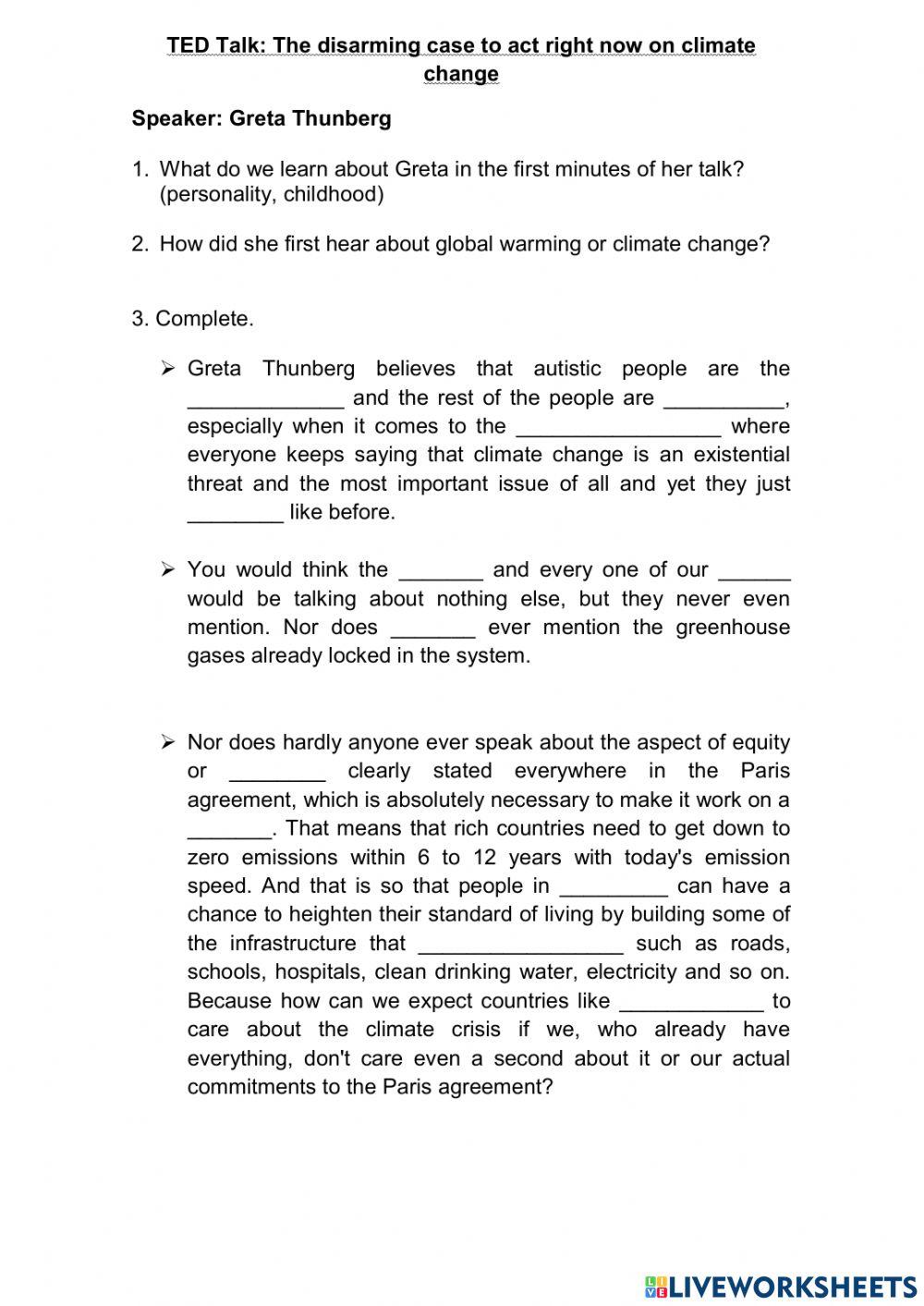 TedTalk - Greta Thunberg