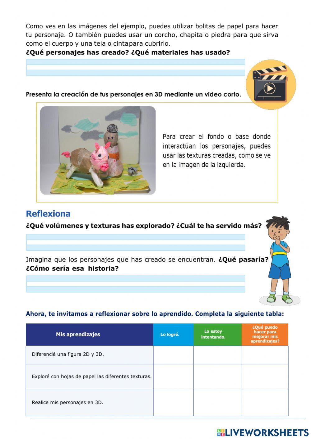 Exploro el volumen con diversos materiales