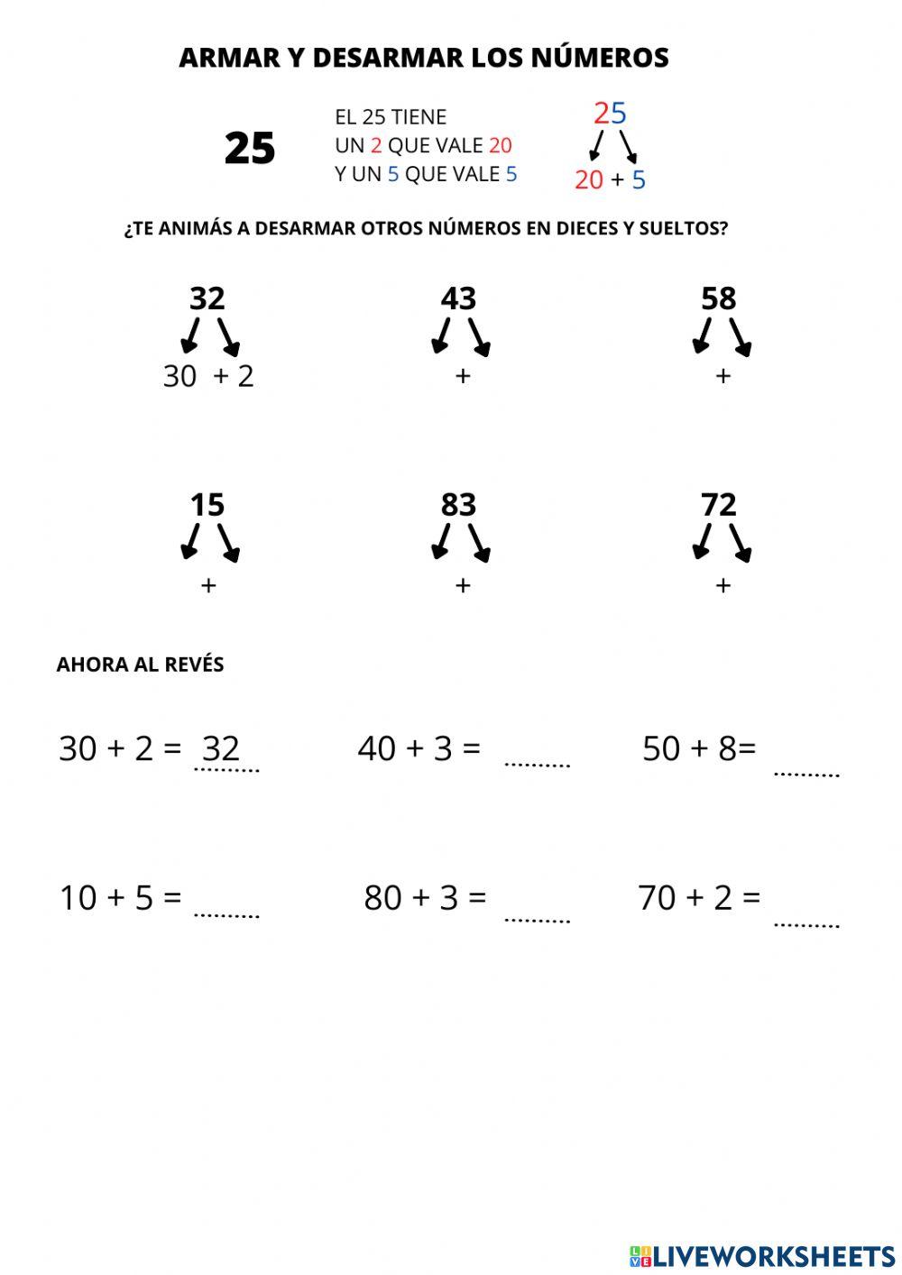 Armando y desarmando números