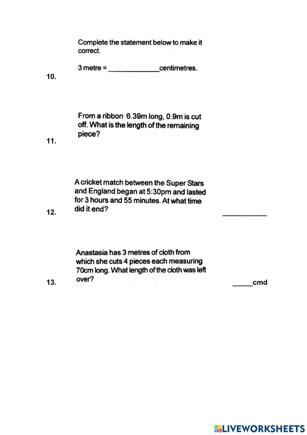 Mathematics Review 6