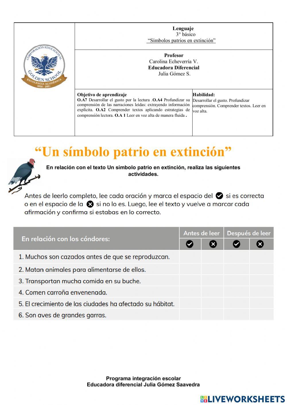 Símbolos patrios en extinsión