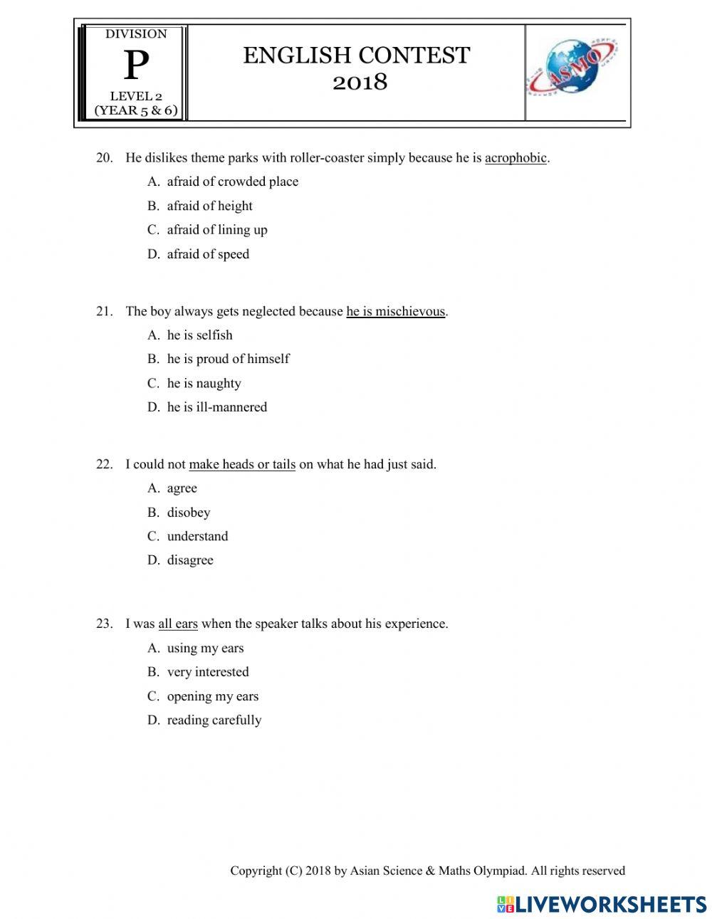 Asmo-Level 2-Test 1-part 2
