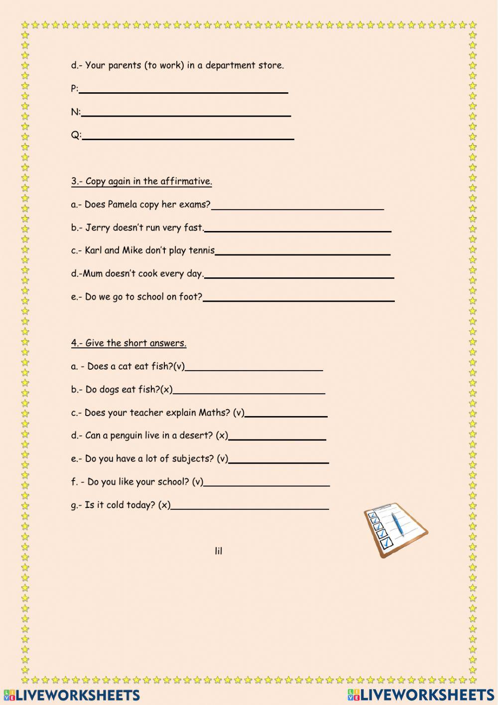 Present simple activities