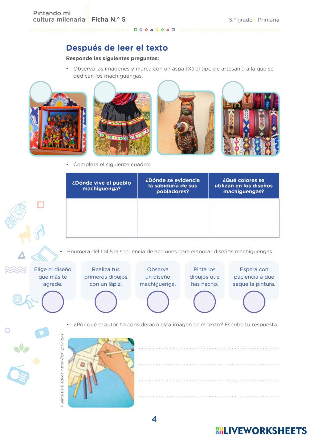 Ficha de refuerzo 5 comunicacion 5to grado