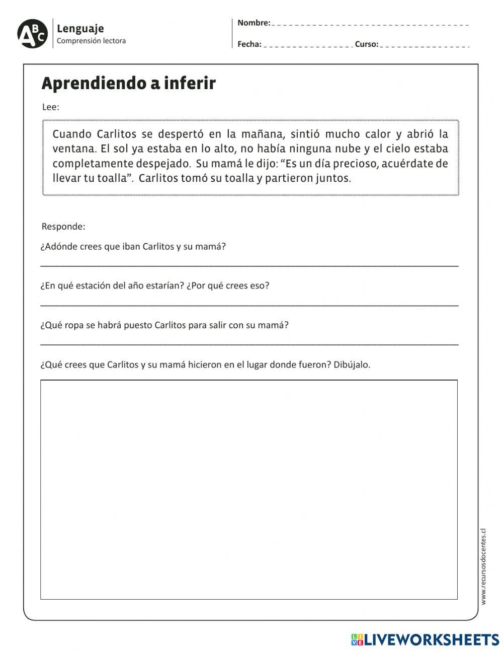 Comprensión lectora: inferir.