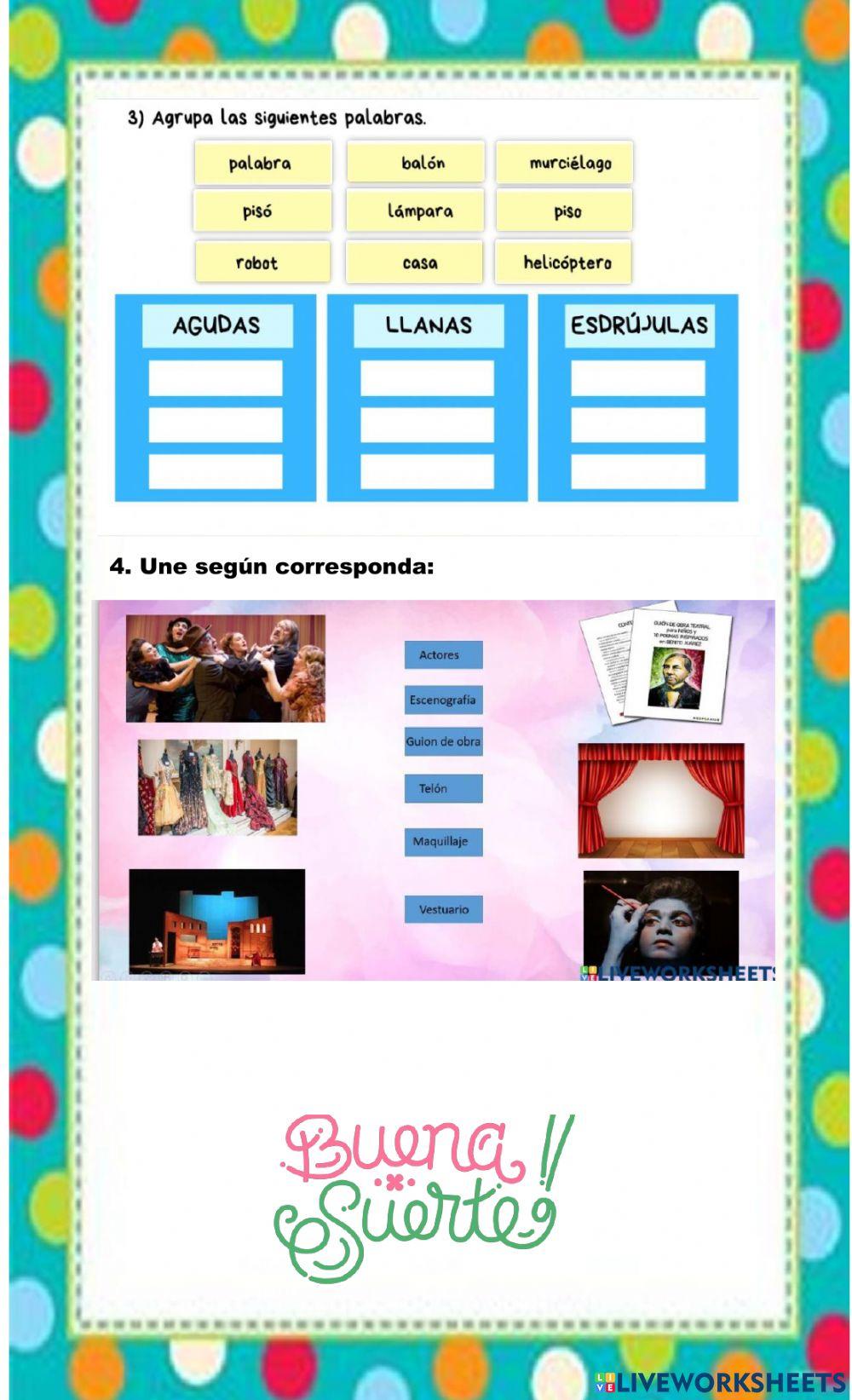 Evaluación lengua cuarto periodo