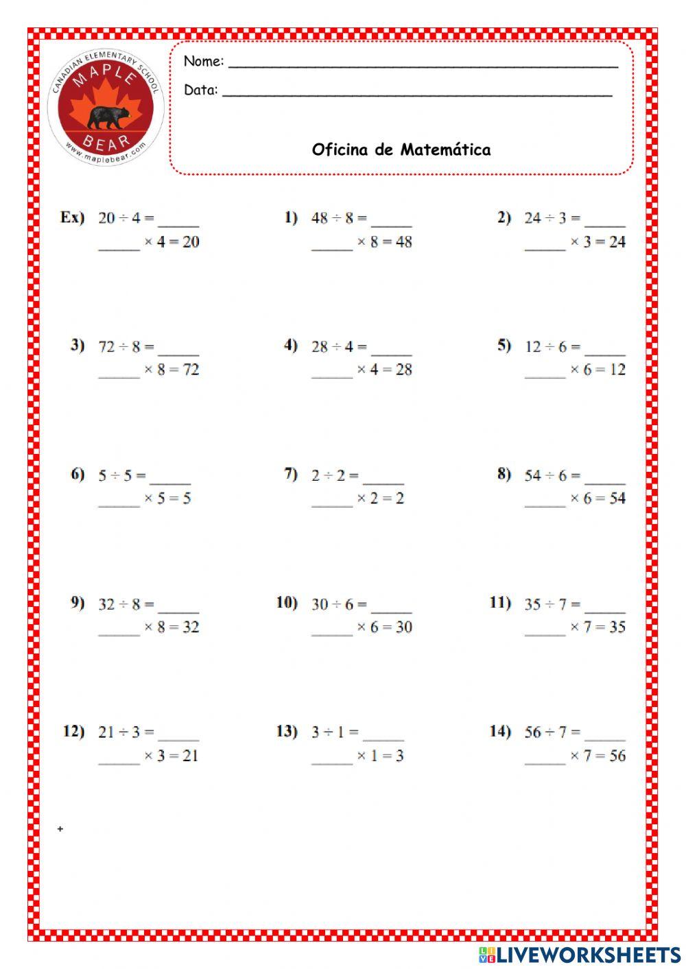 Multiplicação e divisão