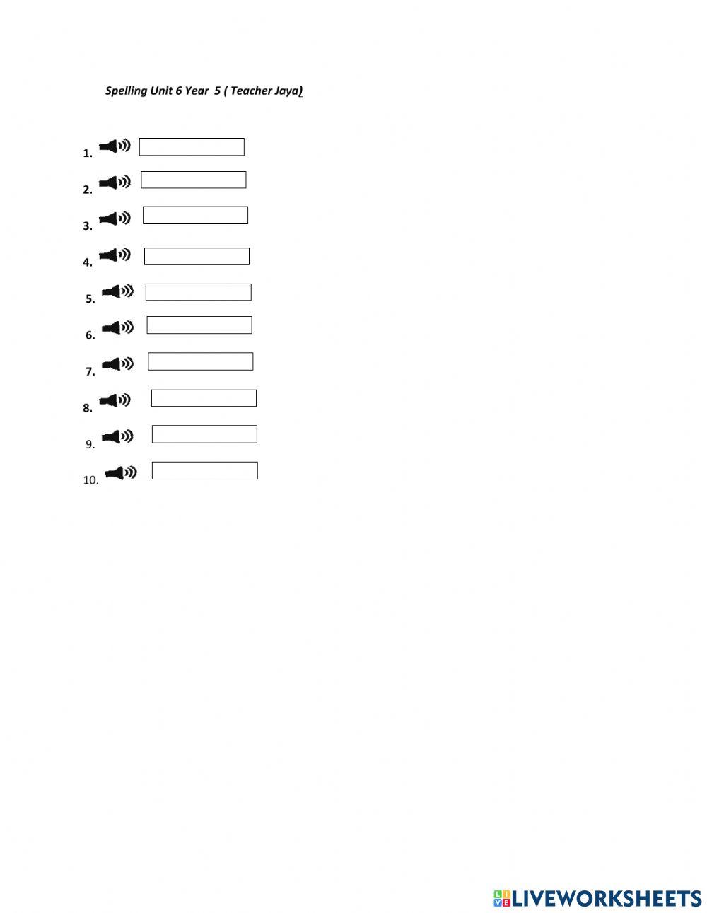 Spelling Unit 7 Reading