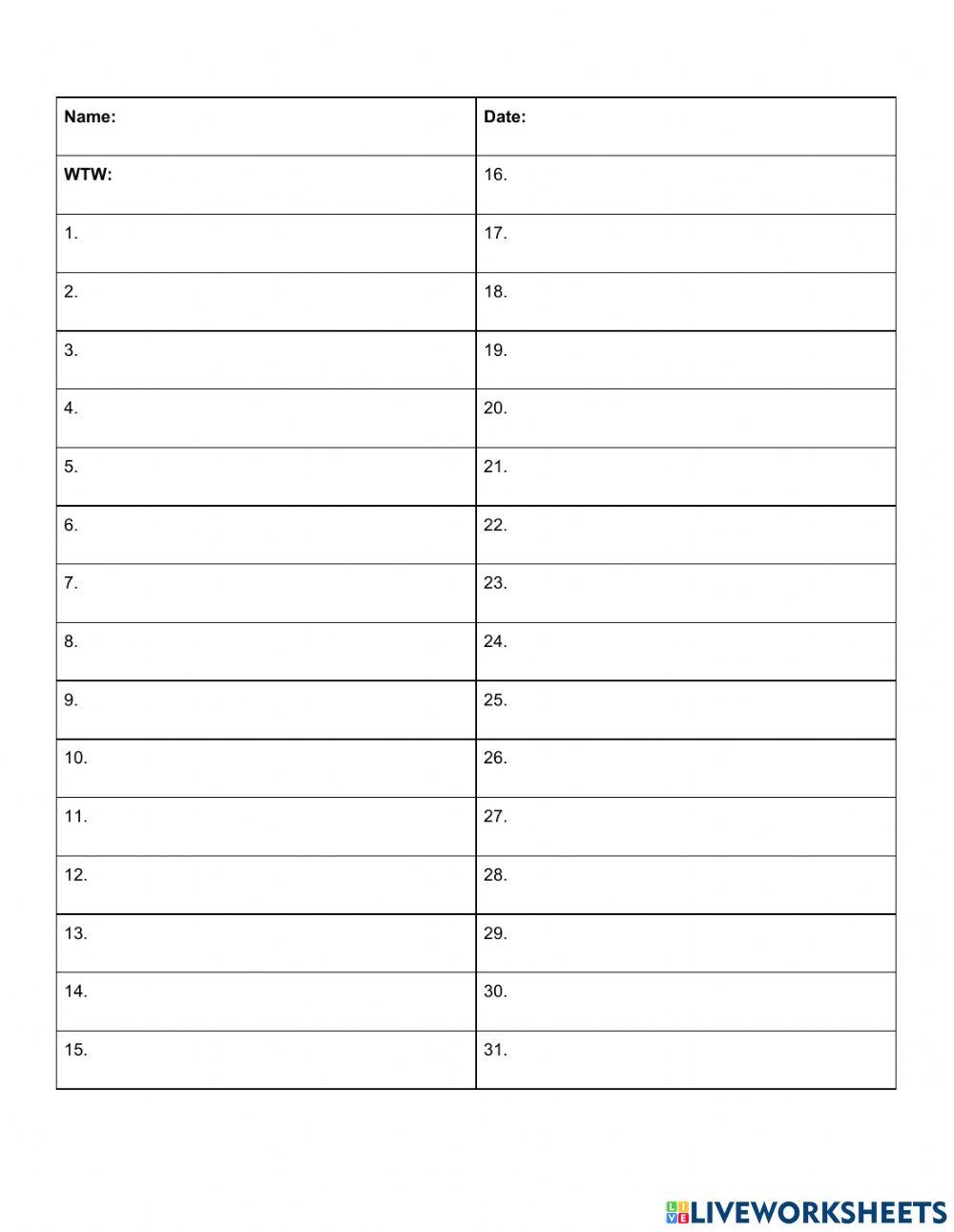 Words their Way online exercise for | Live Worksheets