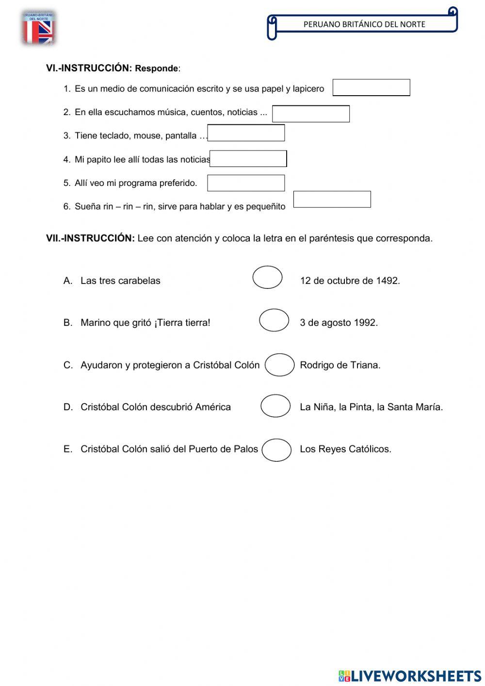 Examen Personal Social IV Unidad1ro