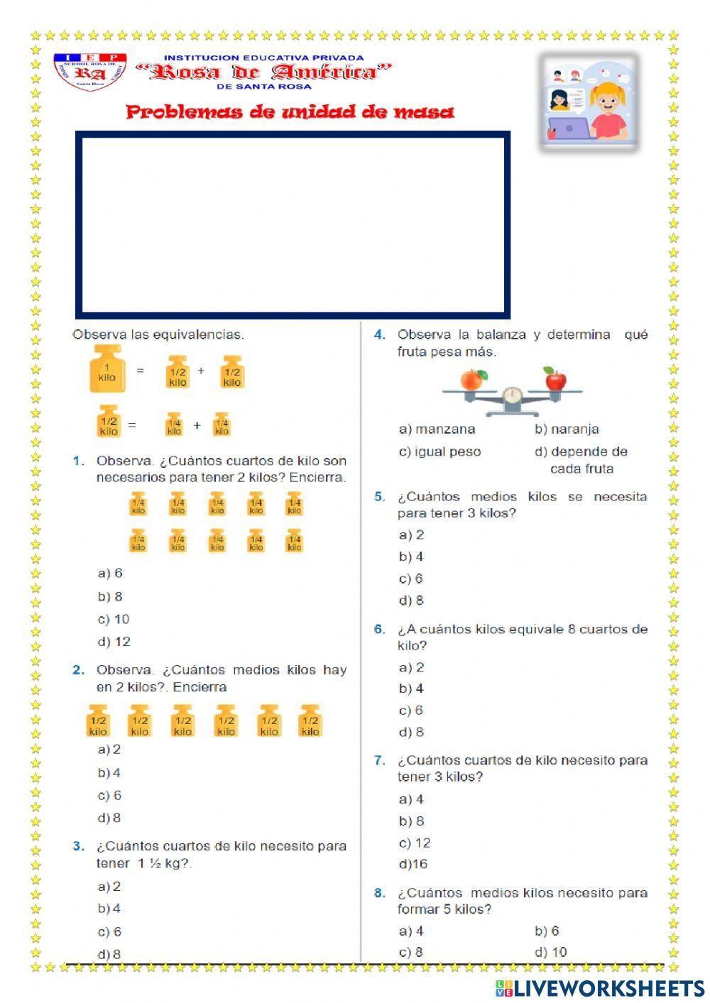 Problemas de unidad de masa