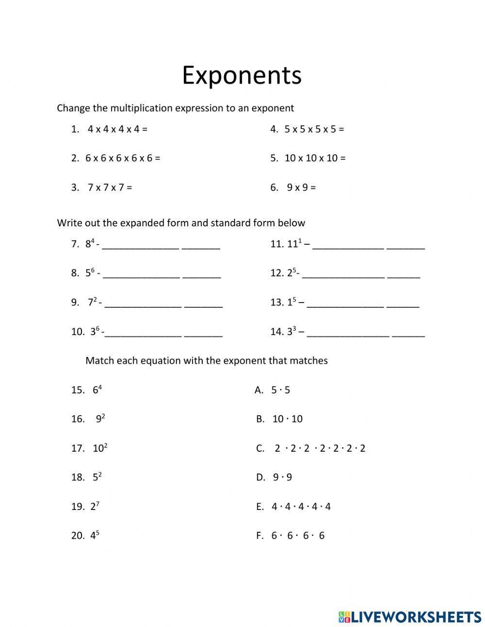 1475687 | Exponents | ShannonThomas | LiveWorksheets