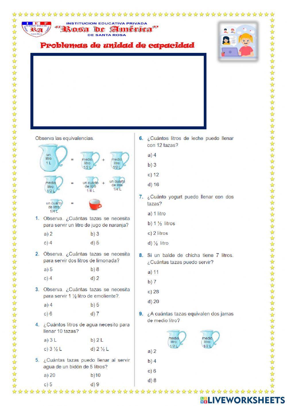 Problemas de unidad de capacidad
