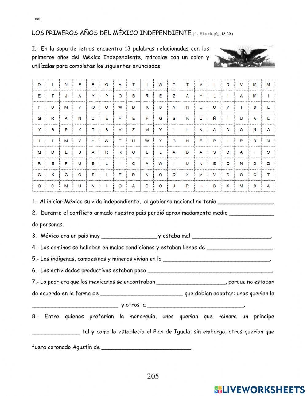 México  al  término  de la  guerrade independencia