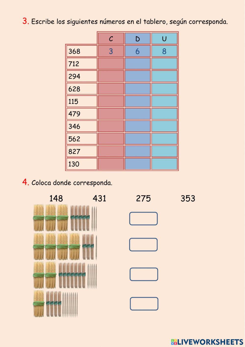 Numeración - Las centenas