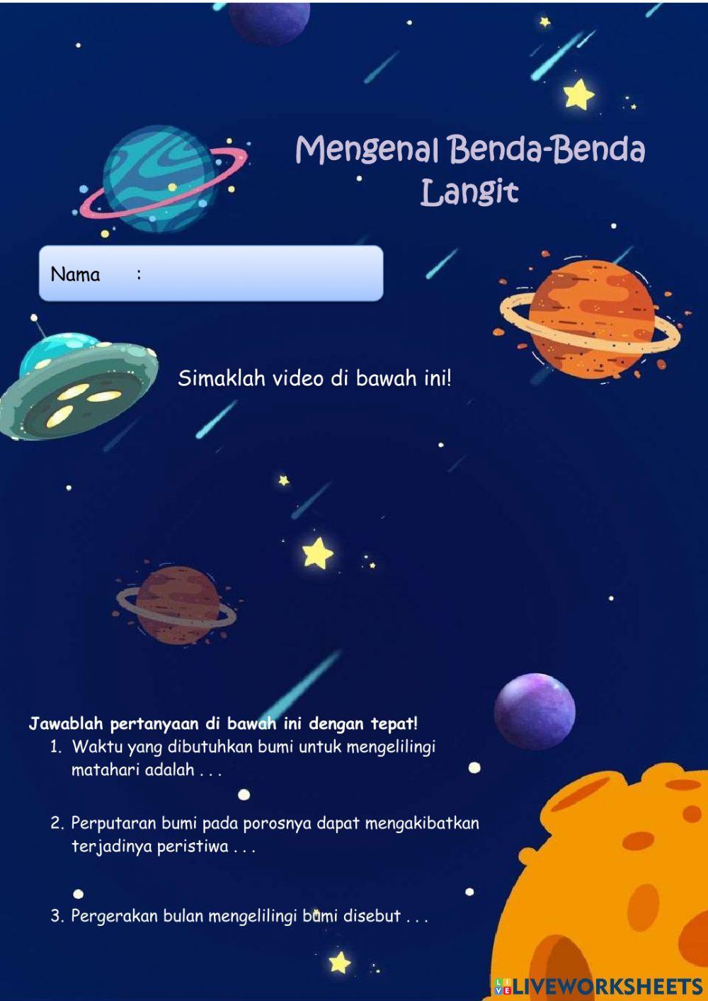 Tata surya kelas 6 sd