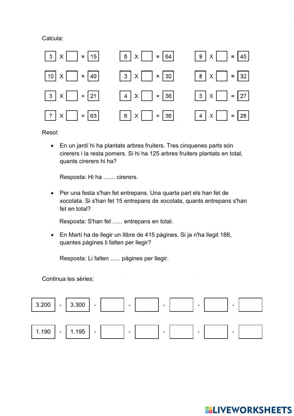 Numeració i problemes