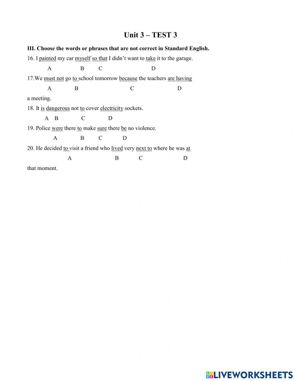 Grade 8 worksheet interactive worksheet Live Worksheets