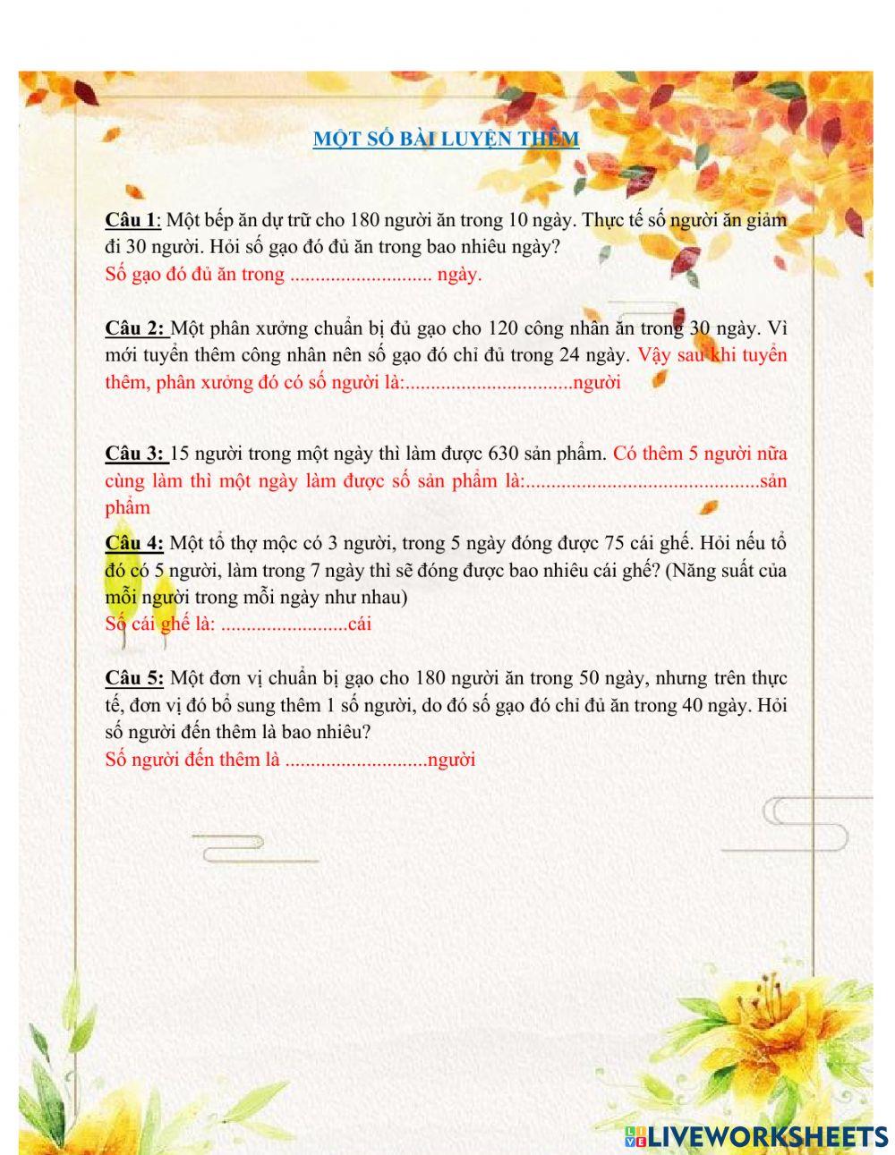 Tỉ lệ thuận, tỉ lệ nghịch