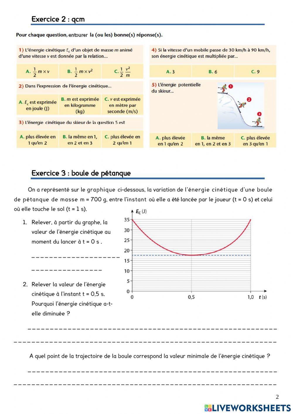 Contrôle énergie 3ème Contrôle énergie 3ème